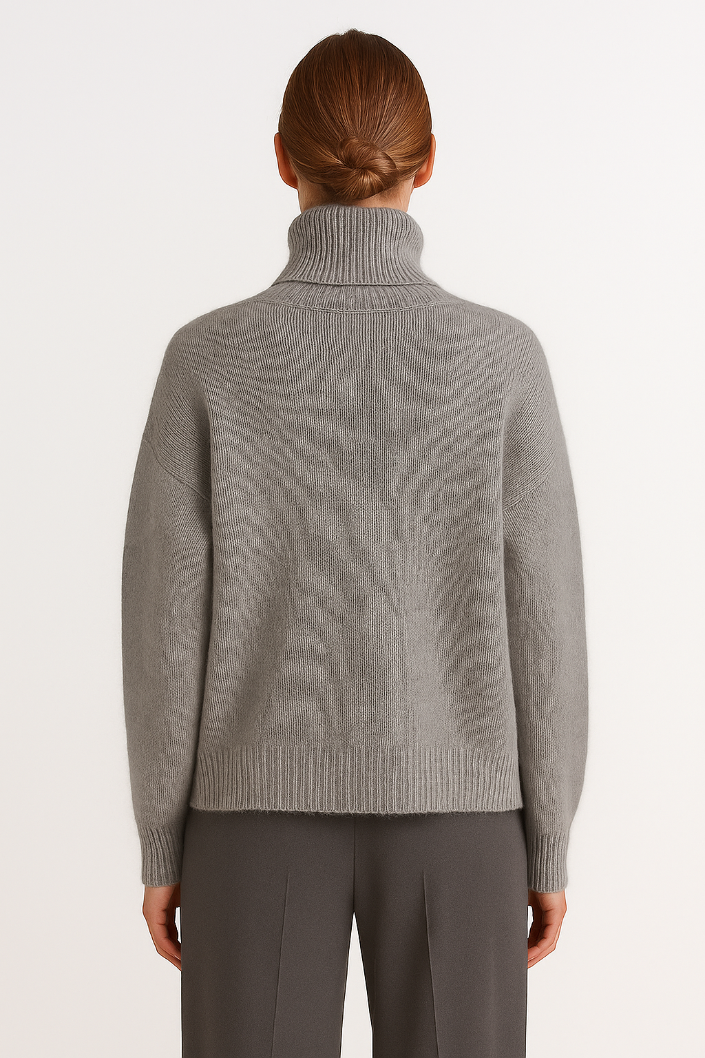 Sweter damski z golfem w kolorze szarym